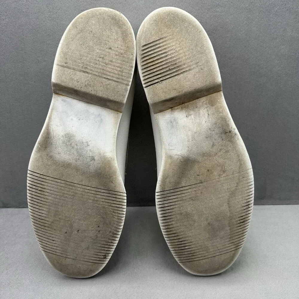 Maus & Hoffman 3196 Mens 9 (W) Tasseled White Leather Loafers Slip On Boat Shoes